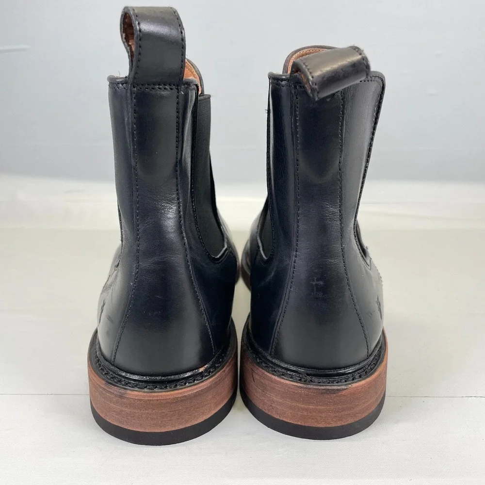 Frye Chelsea Boots Mens Size 9.5 D Black Leather Pull On Casual Plain Toe Shoes